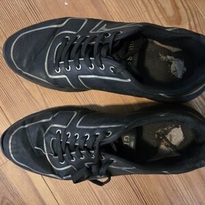 Guess Black Sneakers with Suede Finish and Lace-Up Design